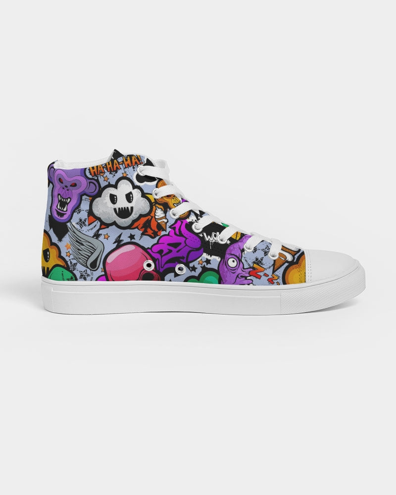 Spooky Graffiti Men's High Top Canvas Shoe