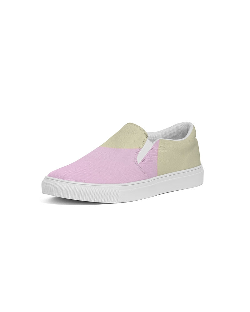 Pink, Blue, & Cream Color Block Women's Slip-On Canvas Shoe