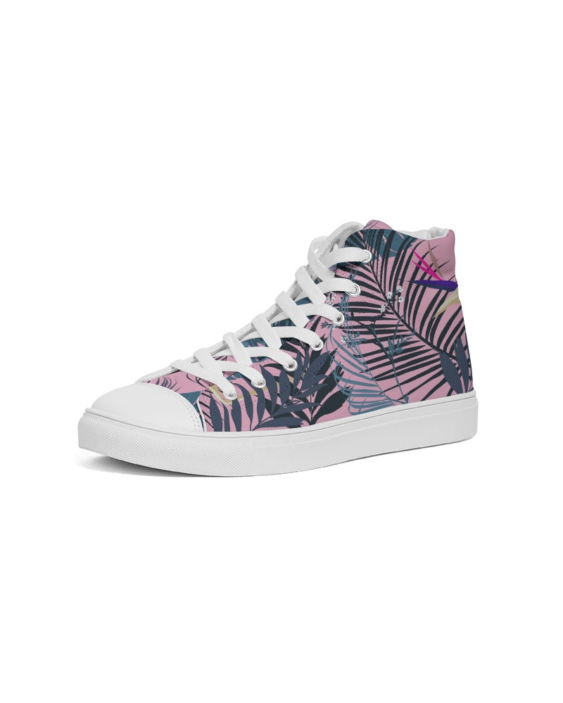 Tropical Forest Leaves Women's High Top Canvas Shoe