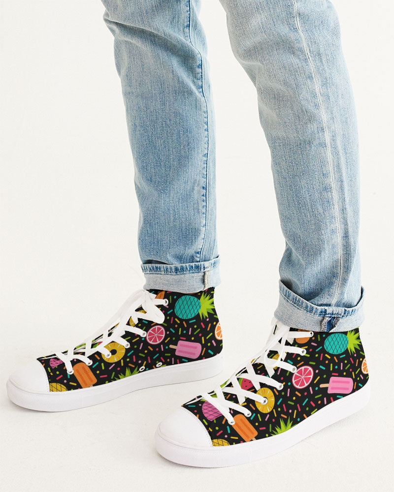 Fruit Party Men's High Top Canvas Shoe