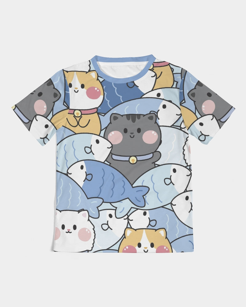 Kittens And Fish Kids All-Over Print Tee