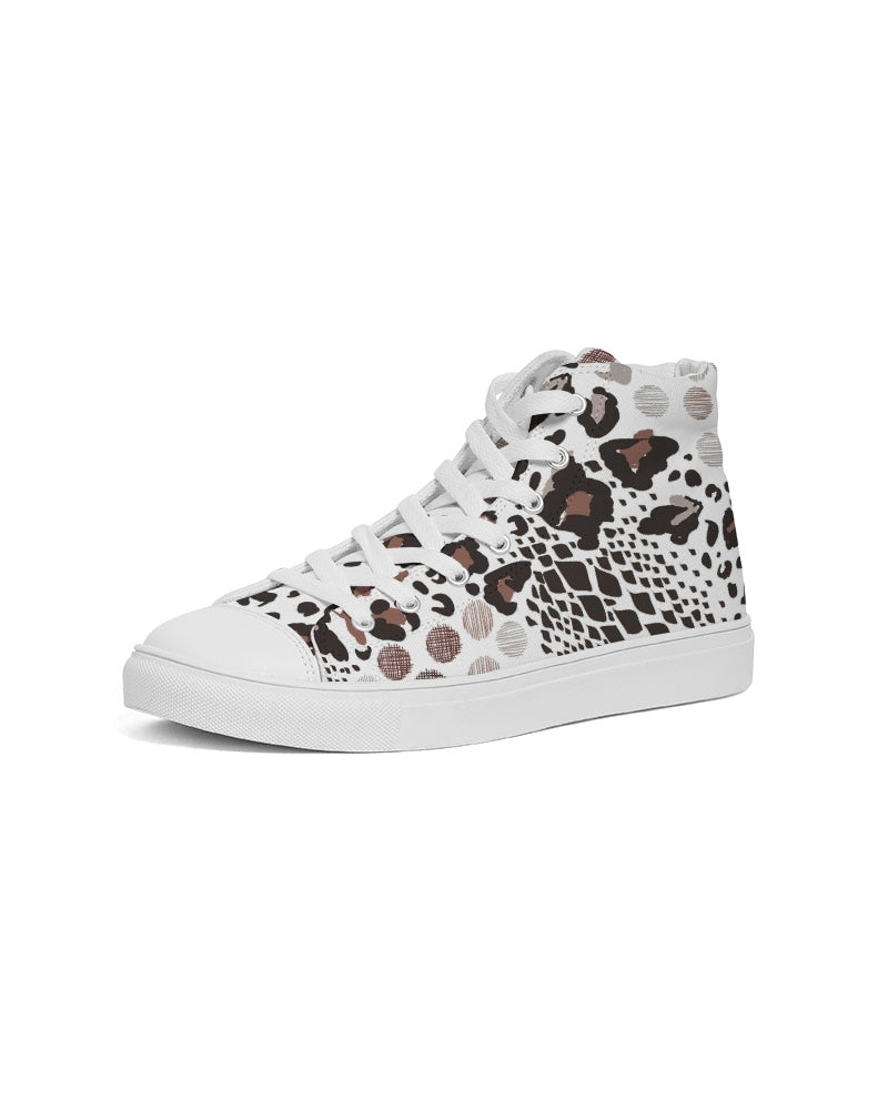 Mixed Animal Print Women's High Top Canvas Shoe