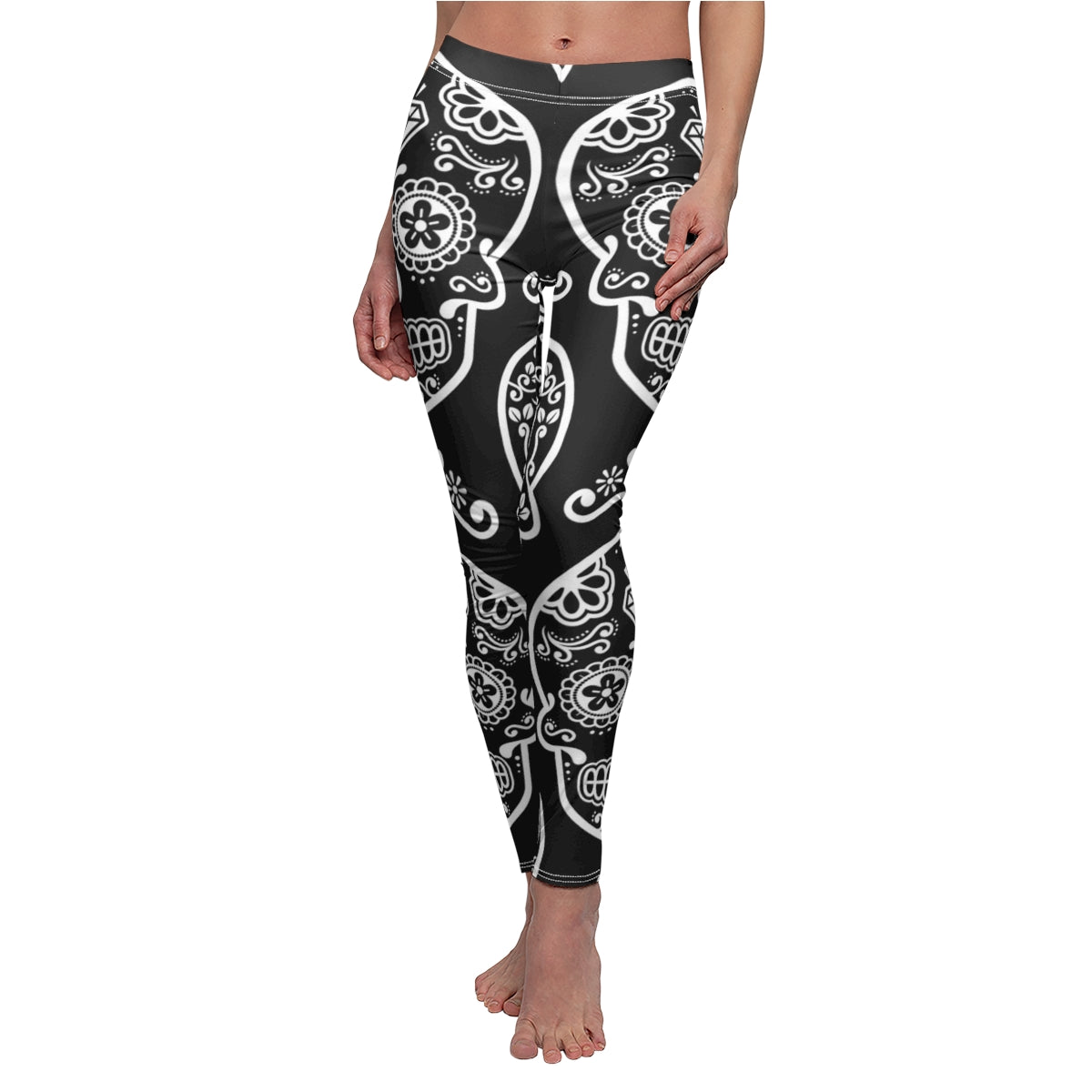 Black & White Calavera Women's Leggings