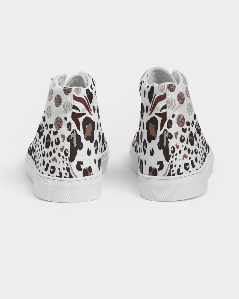 Mixed Animal Print Women's High Top Canvas Shoe