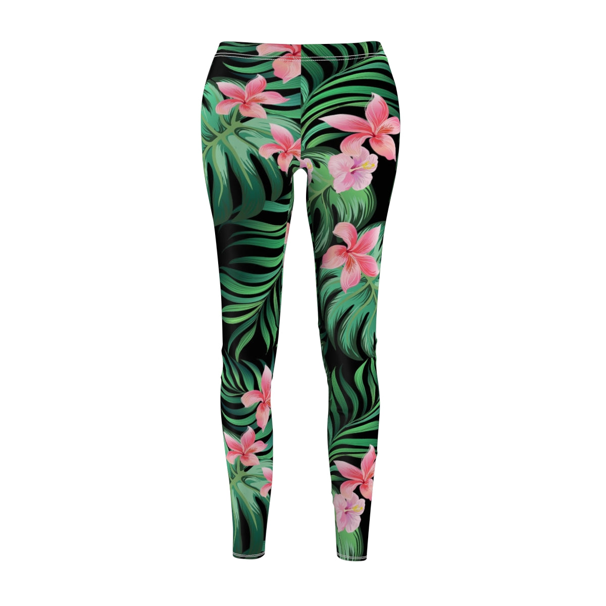 Summer Palm Leaves And Flowers Women's Leggings