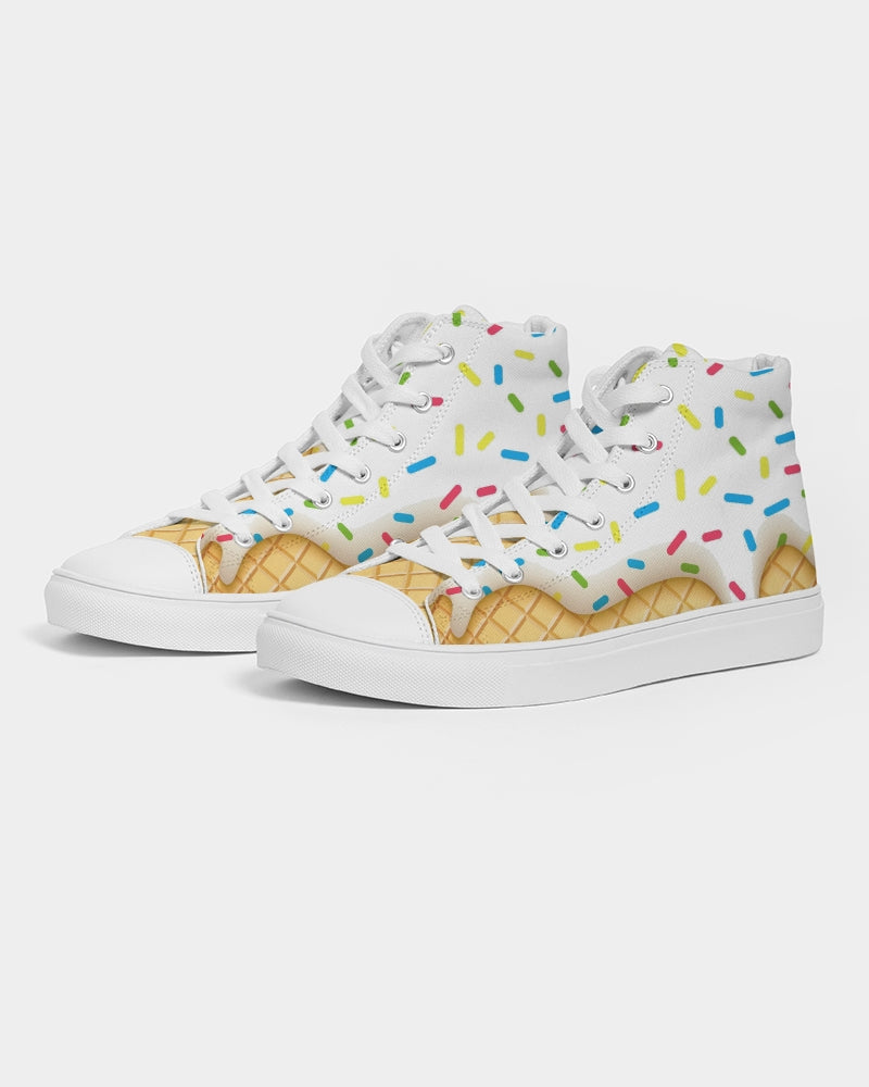Ice Cream Cone Men's High Top Canvas Shoe