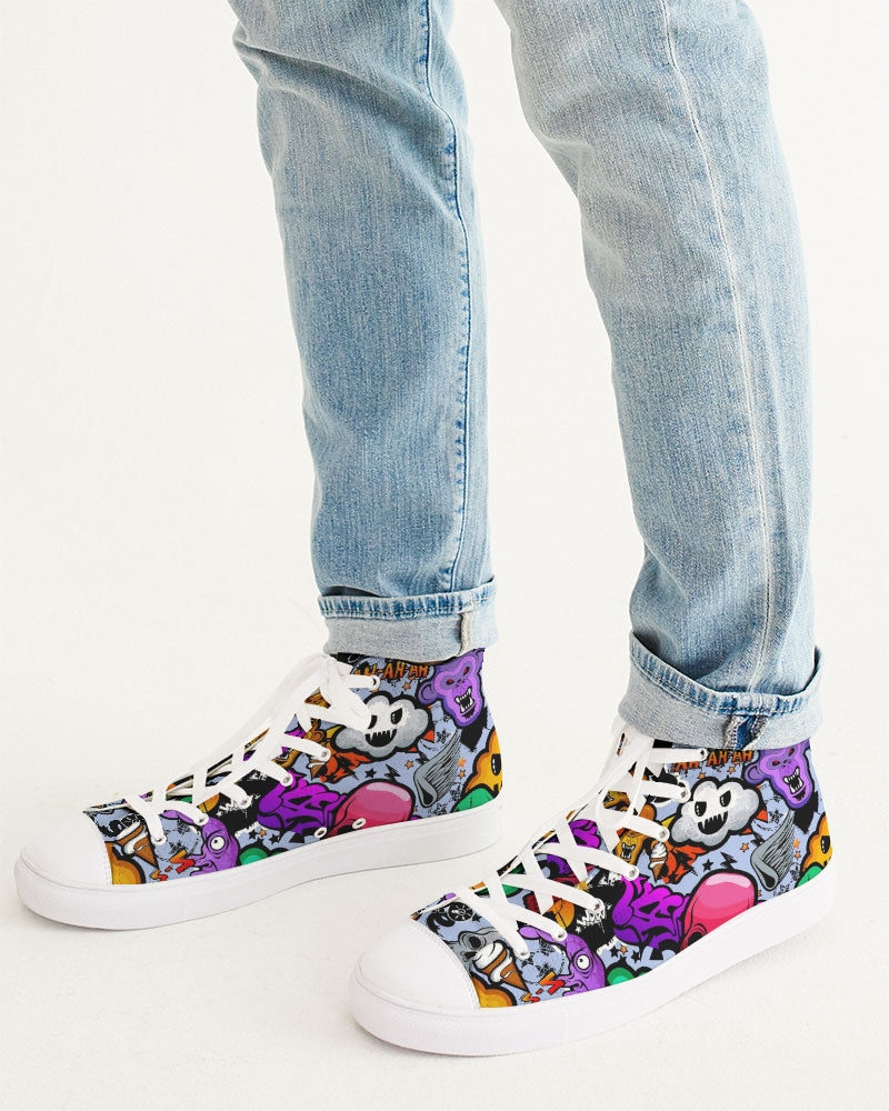 Spooky Graffiti Men's High Top Canvas Shoe