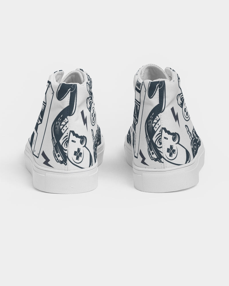 Game Over Men's High Top Canvas Shoe