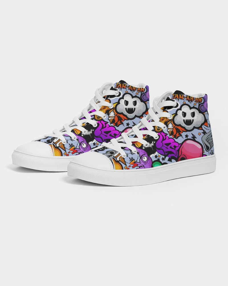 Spooky Graffiti Men's High Top Canvas Shoe