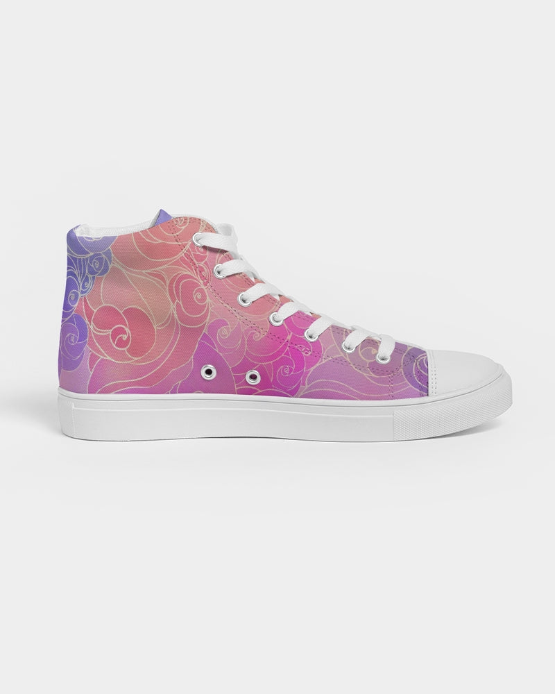 Pastel Clouds Men's High Top Canvas Shoe