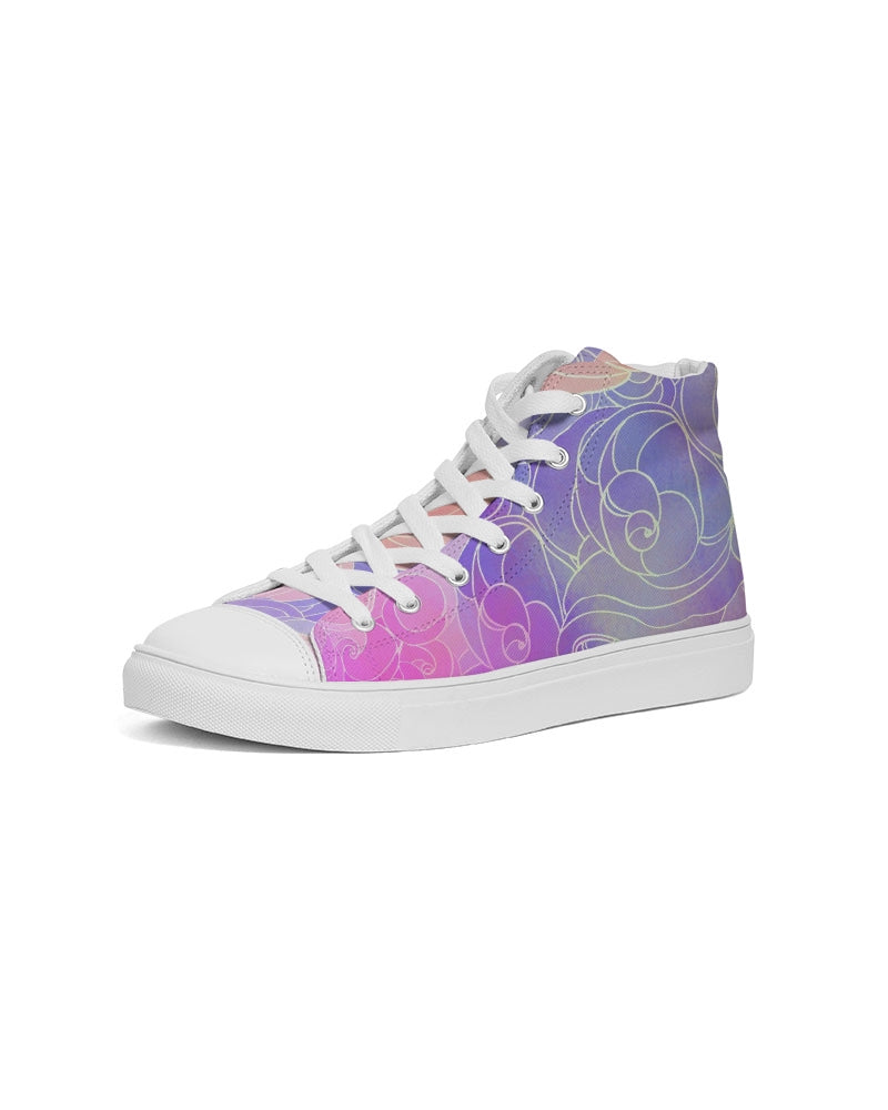 Pastel Clouds Men's High Top Canvas Shoe