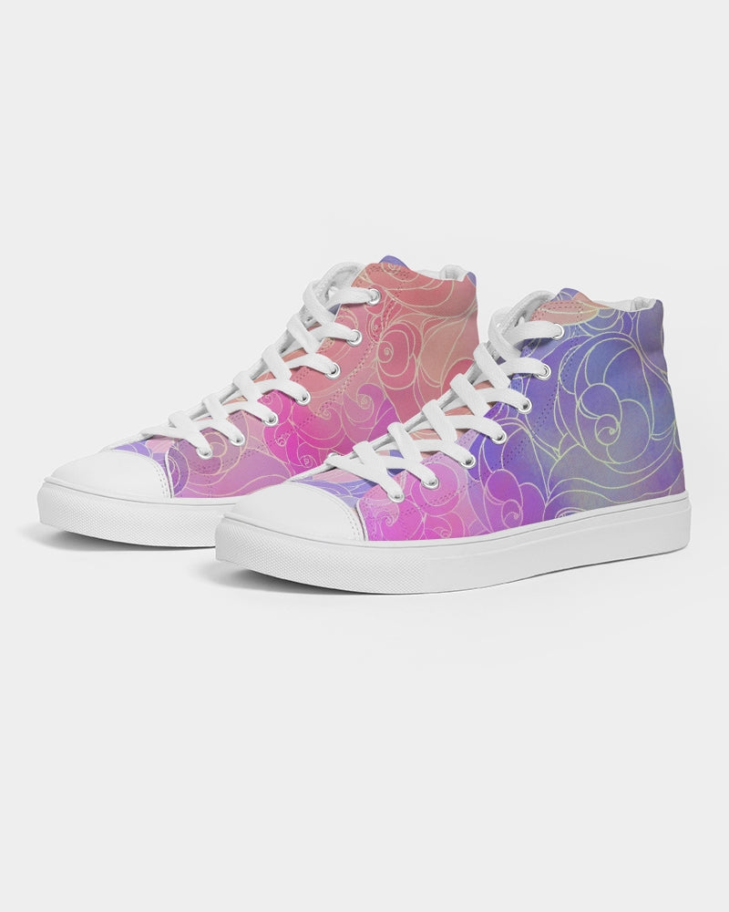 Pastel Clouds Men's High Top Canvas Shoe