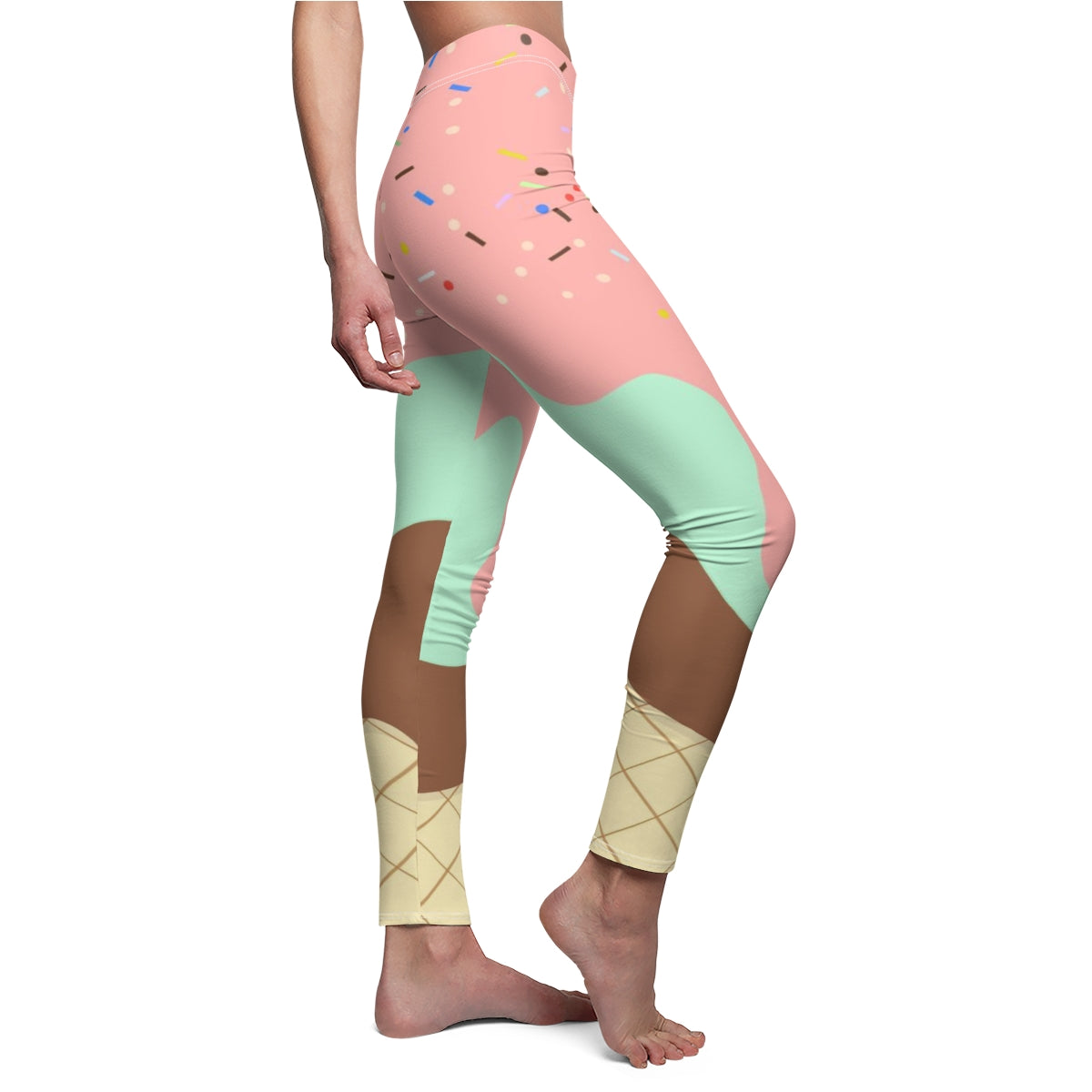 Three Layered Ice Cream Cone Womens Yoga Pants