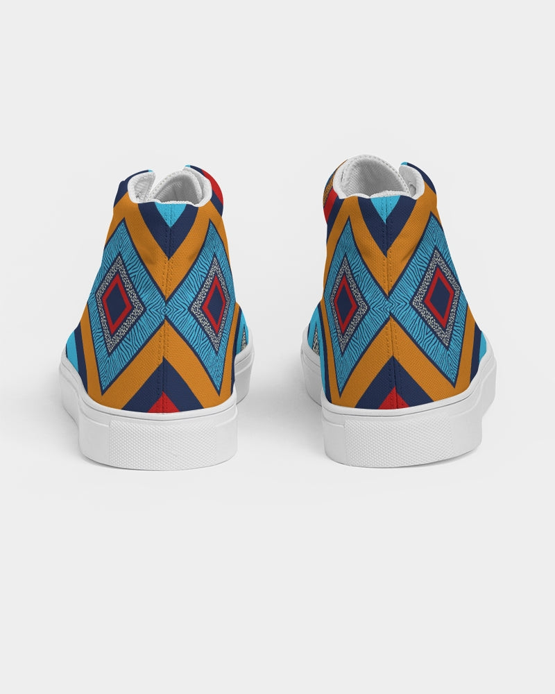 Tribal Patchwork Men's High Top Canvas Shoe