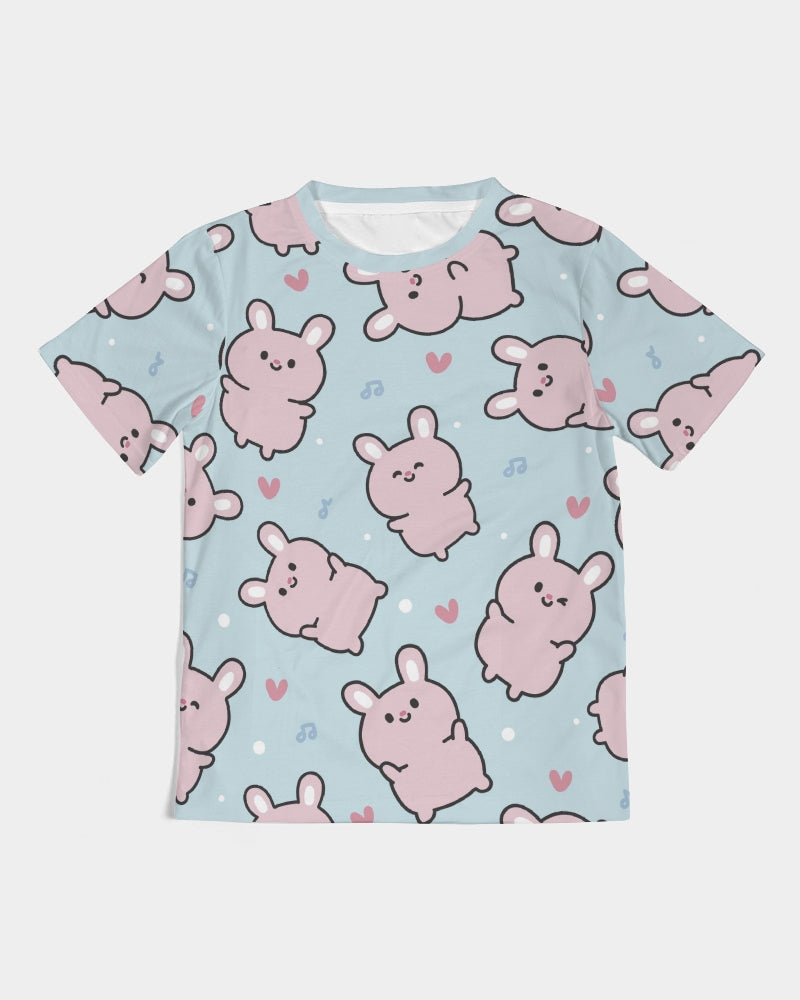 Cute Pink Rabbits Kids All-Over Print Tee
