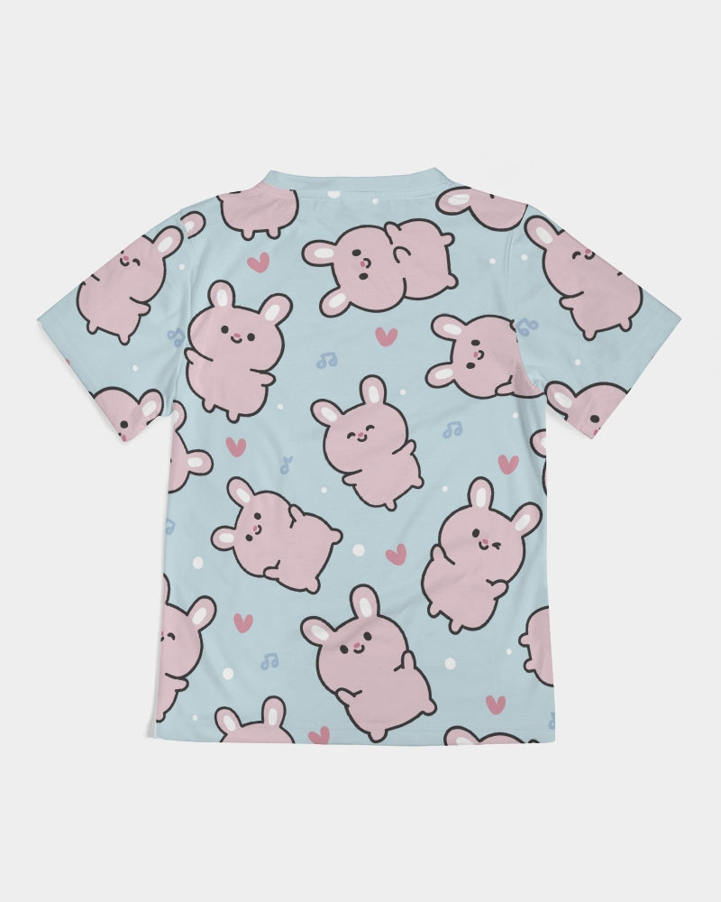 Cute Pink Rabbits Kids All-Over Print Tee