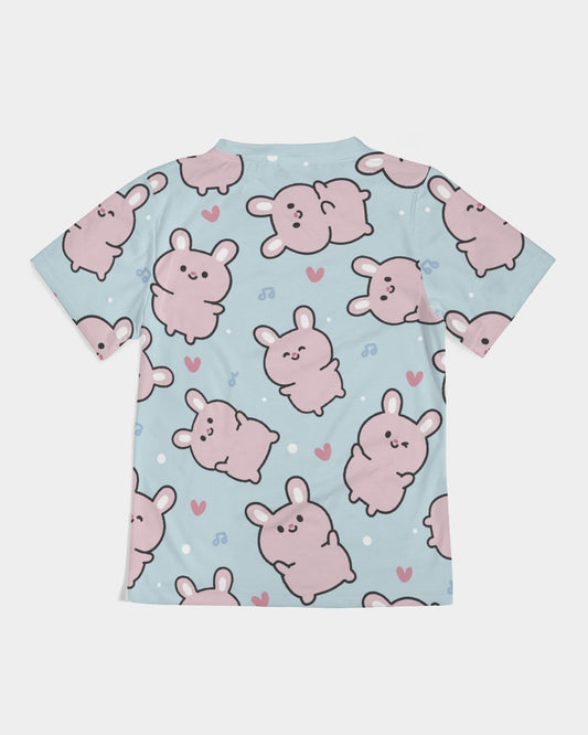 Cute Pink Rabbits Kids All-Over Print Tee