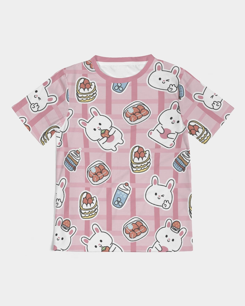 Bunnies And Strawberries large Kids All-Over Print Tee