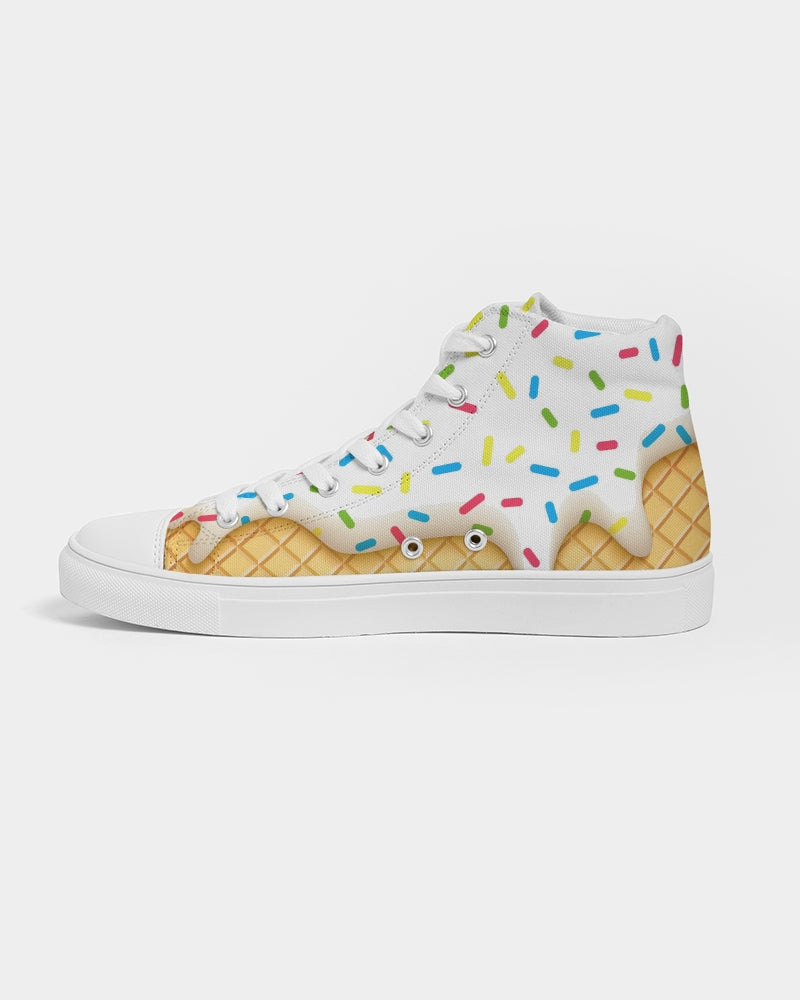 Ice Cream Cone Men's High Top Canvas Shoe