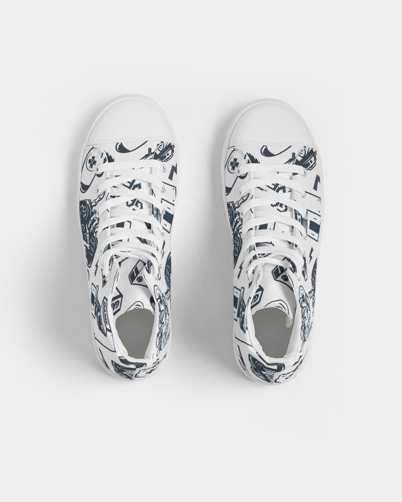 Game Over Men's High Top Canvas Shoe