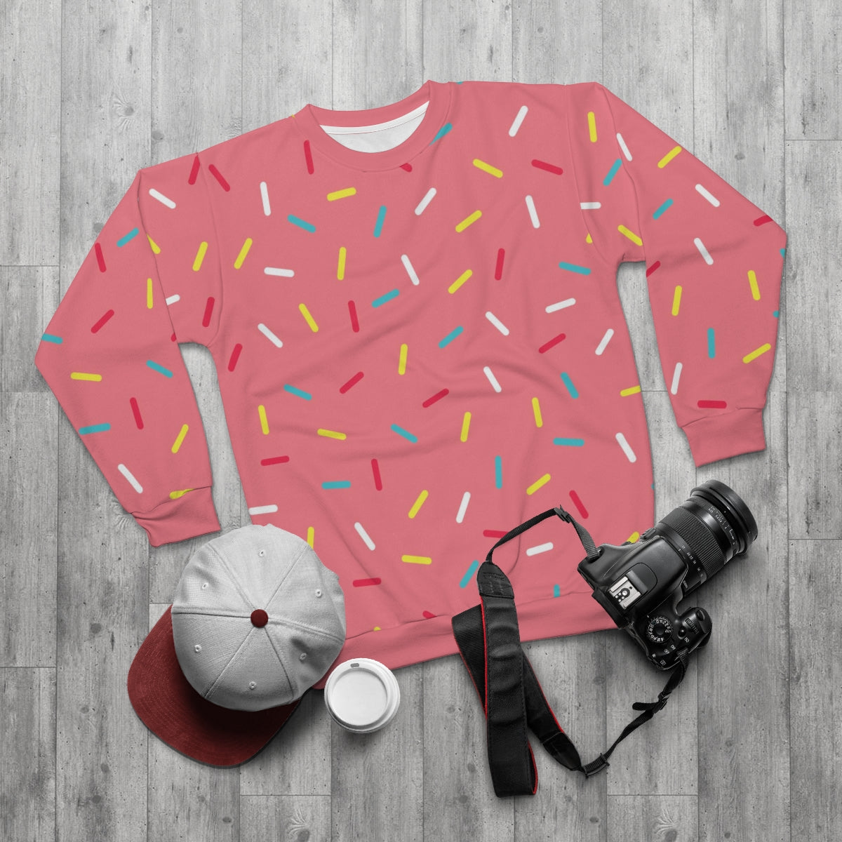 Pink Donut Sprinkles Unisex Sweatshirt