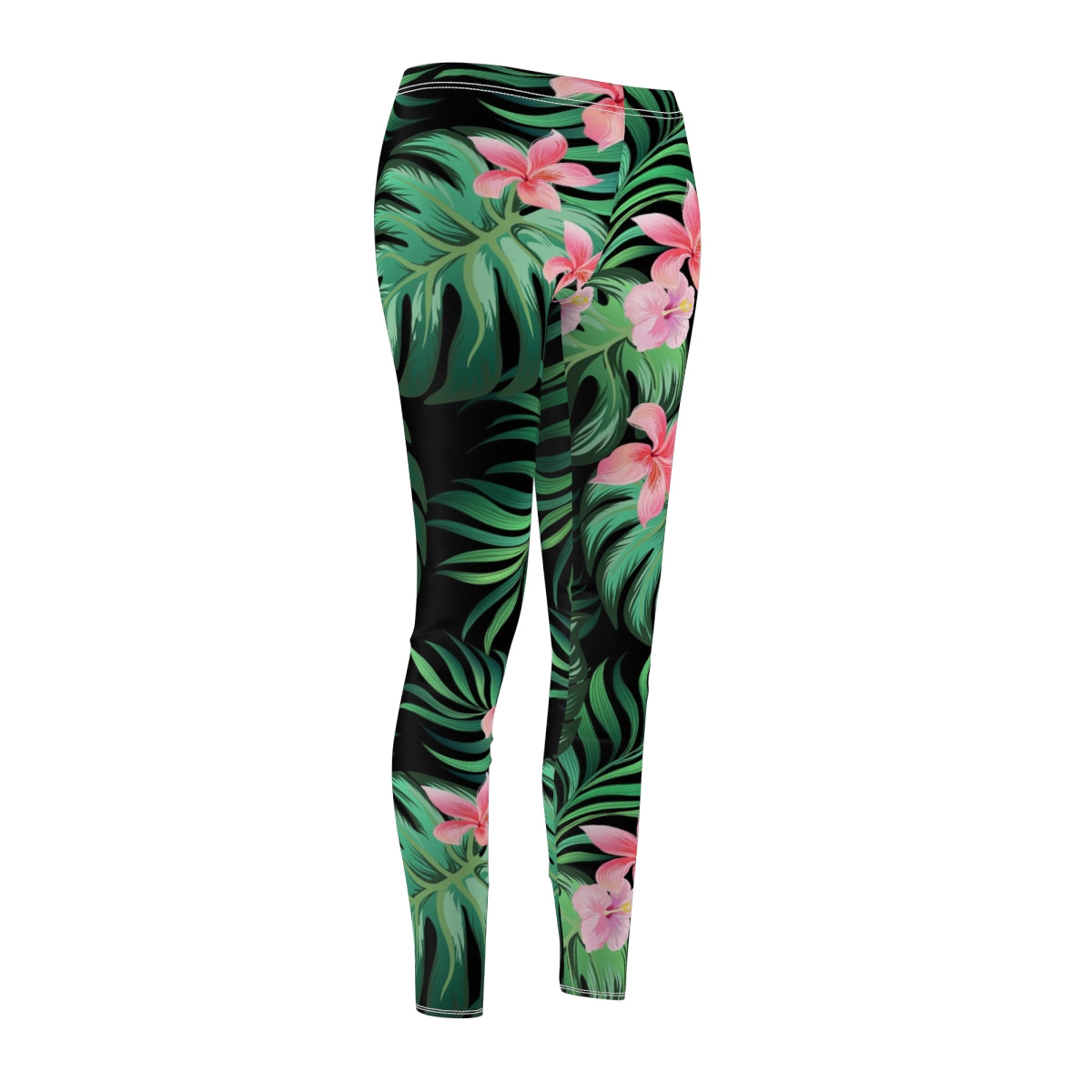 Summer Palm Leaves And Flowers Women's Leggings
