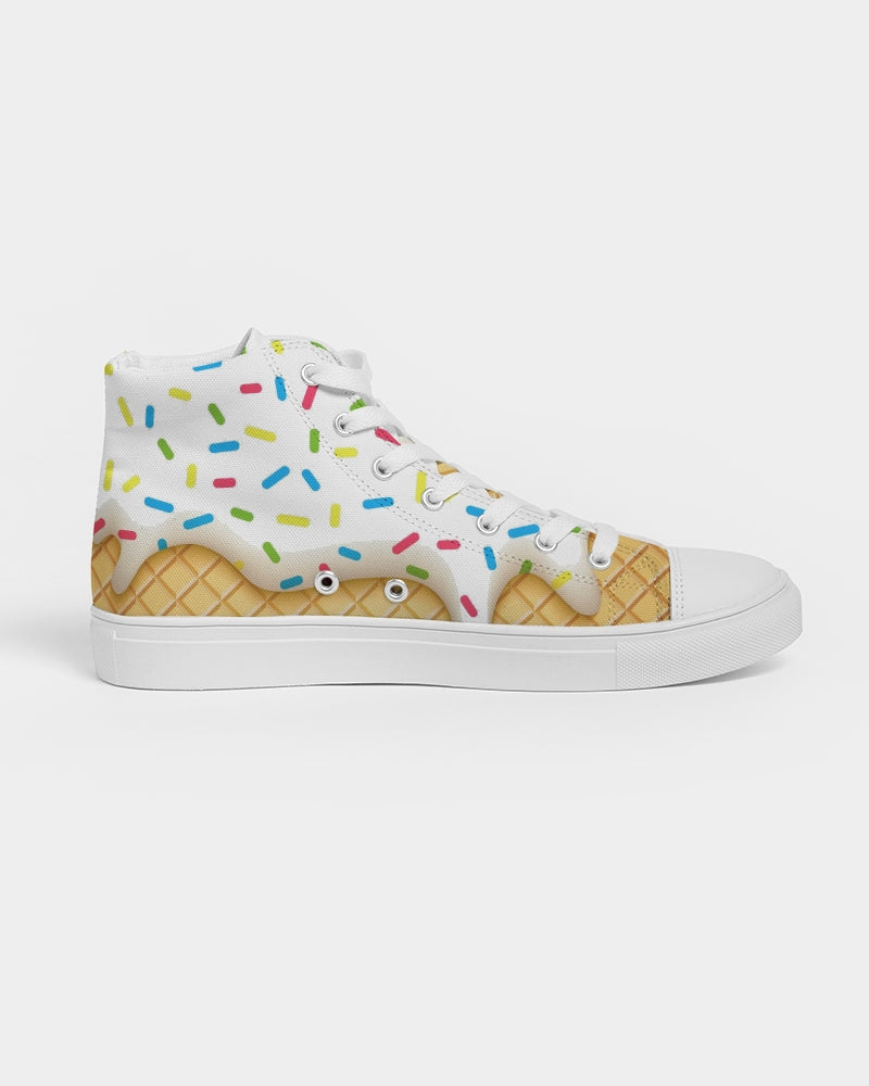 Ice Cream Cone Men's High Top Canvas Shoe