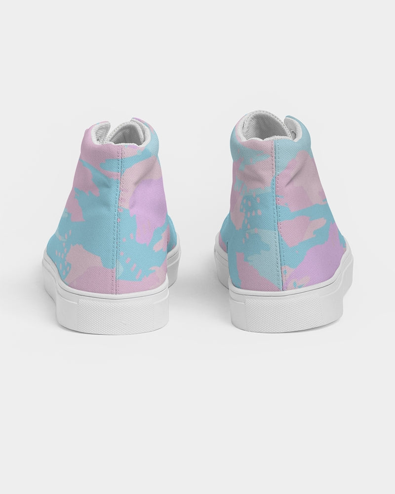 Pastel Camouflage Women's High Top Canvas Shoe