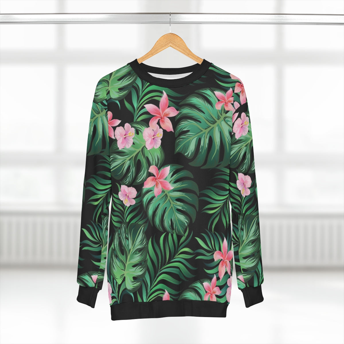 Summer Palm Leaves And Flowers Unisex Sweatshirt