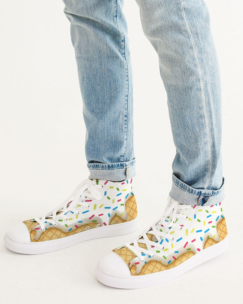 Ice Cream Cone Men's High Top Canvas Shoe