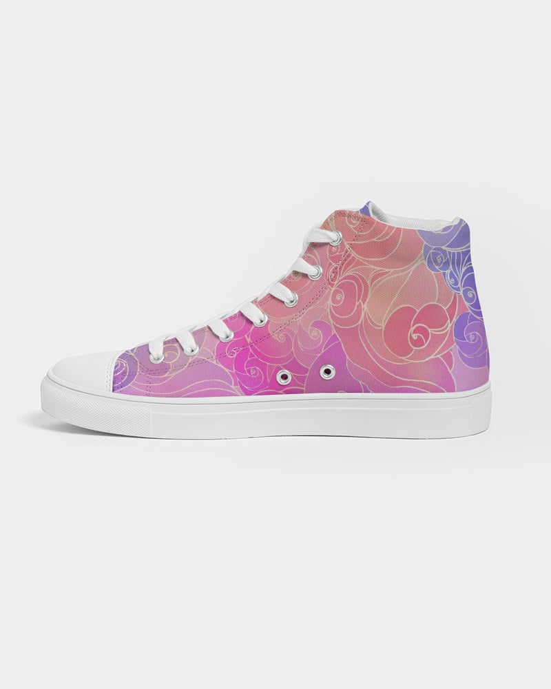 Pastel Clouds Men's High Top Canvas Shoe