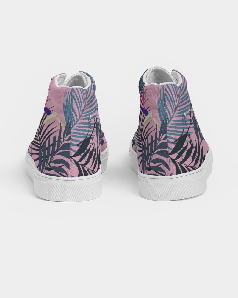 Tropical Forest Leaves Women's High Top Canvas Shoe