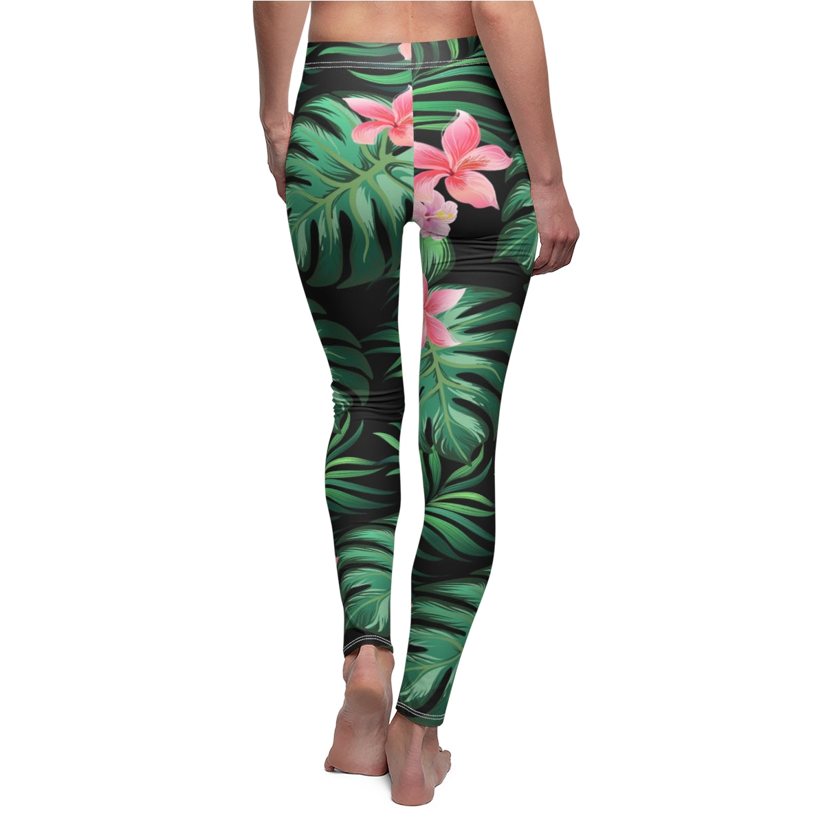 Summer Palm Leaves And Flowers Women's Leggings
