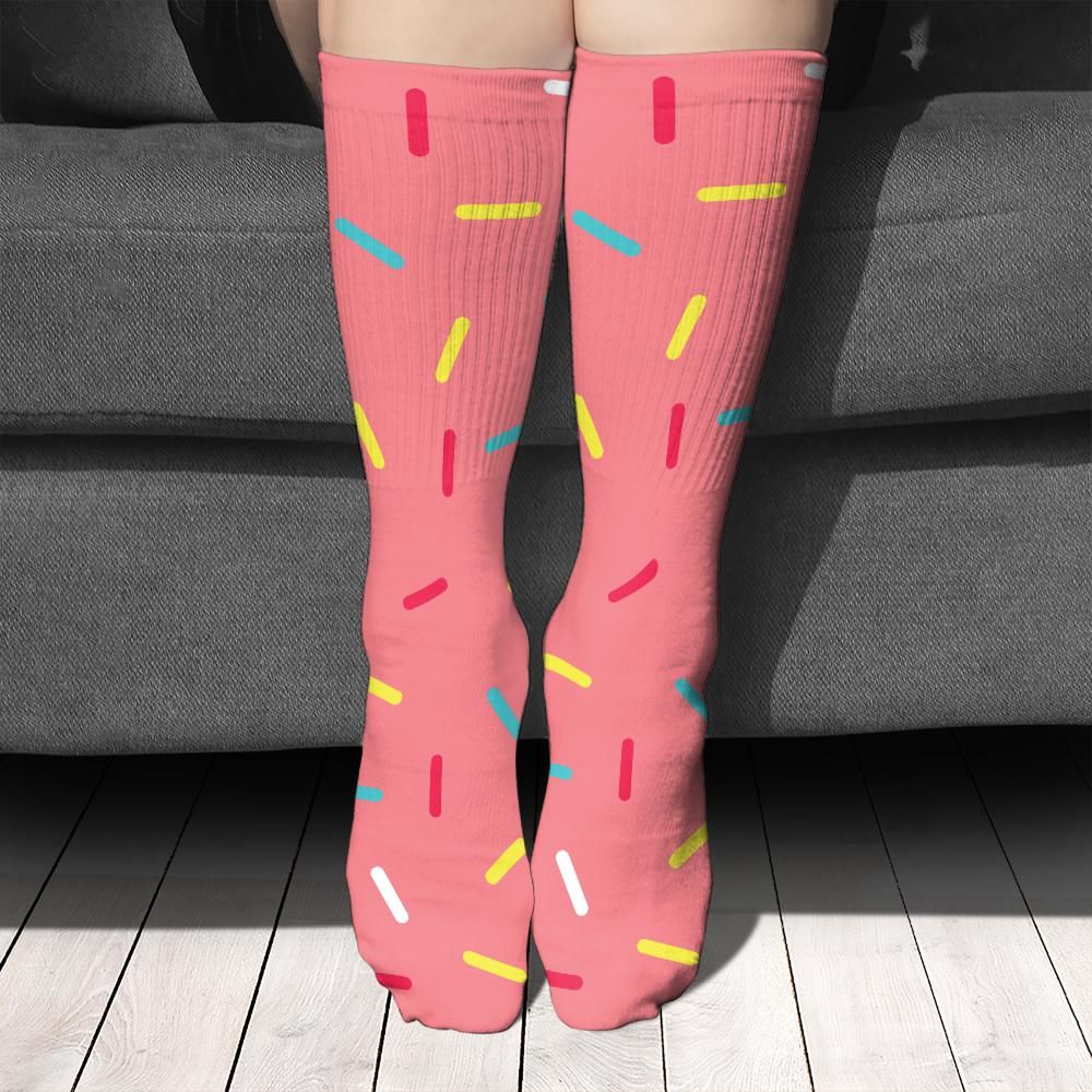 Pink Donut Sprinkles Socks