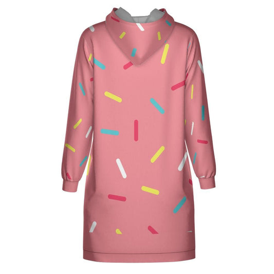 Pink Donut Sprinkles Hoodie Dress