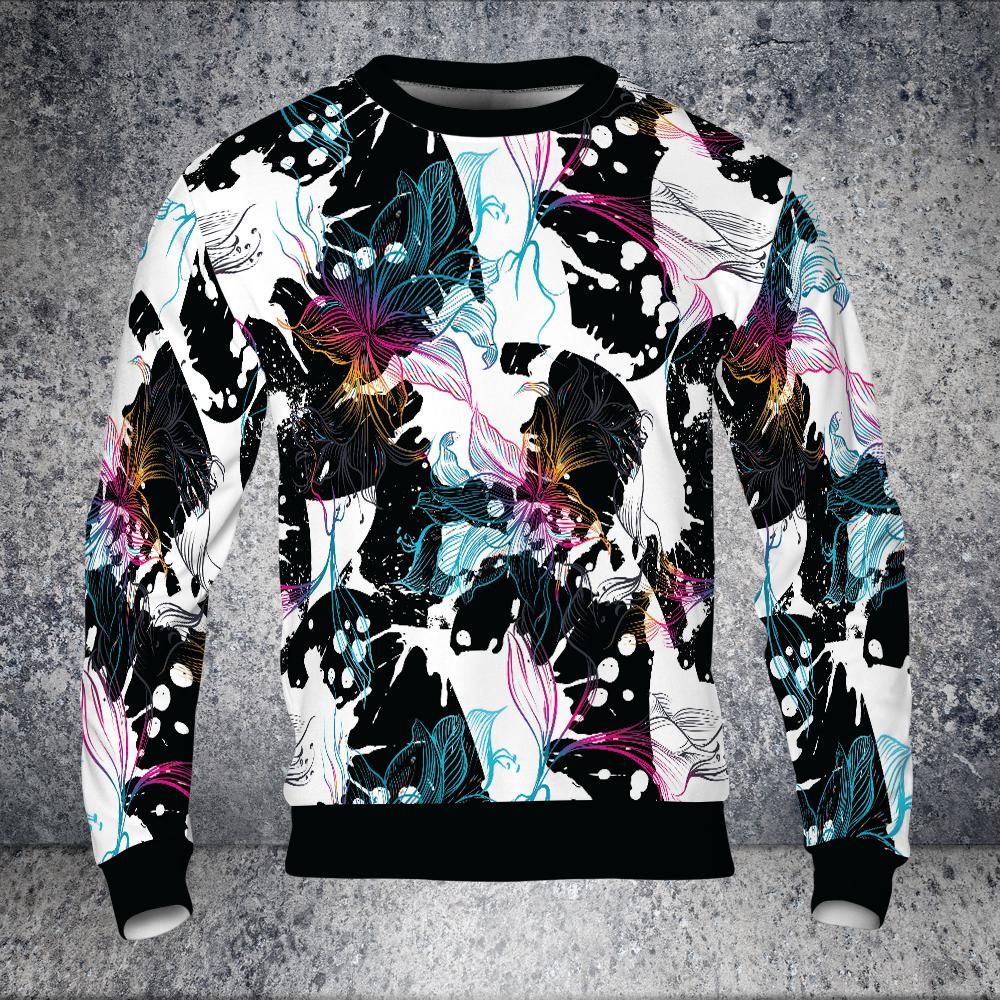 Abstract Gradient Flowers Sweatshirt