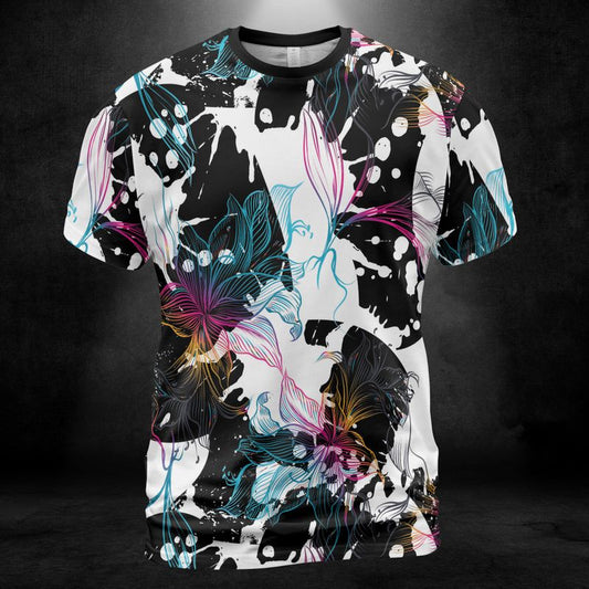 Abstract Gradient Flowers Unisex Comfort T-Shirt