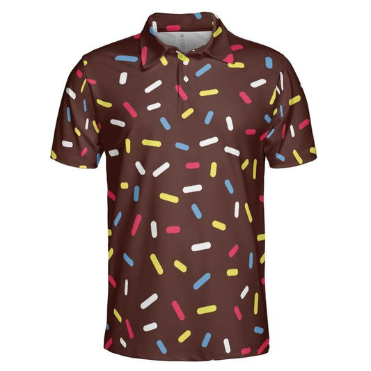 Chocolate Donut Sprinkles Polo Shirt