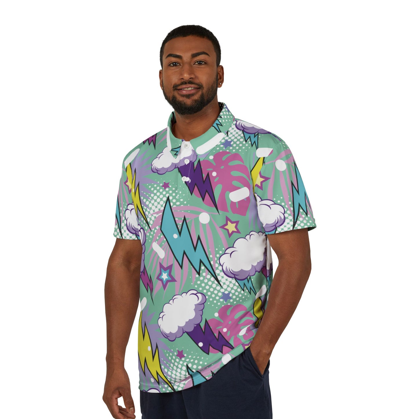 Comic Thunderstorm Premium Unisex Polo Shirt