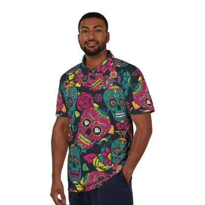 Colorful Day Of The Dead Premium Unisex Polo Shirt