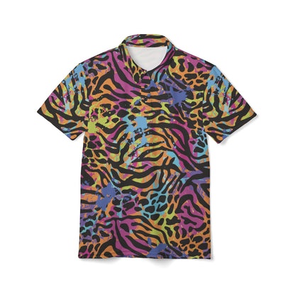 Animal Fur And Neon Splattered Paint Premium Unisex Polo Shirt