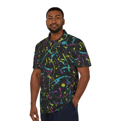 Bright Splattered Paint Premium Unisex Polo Shirt