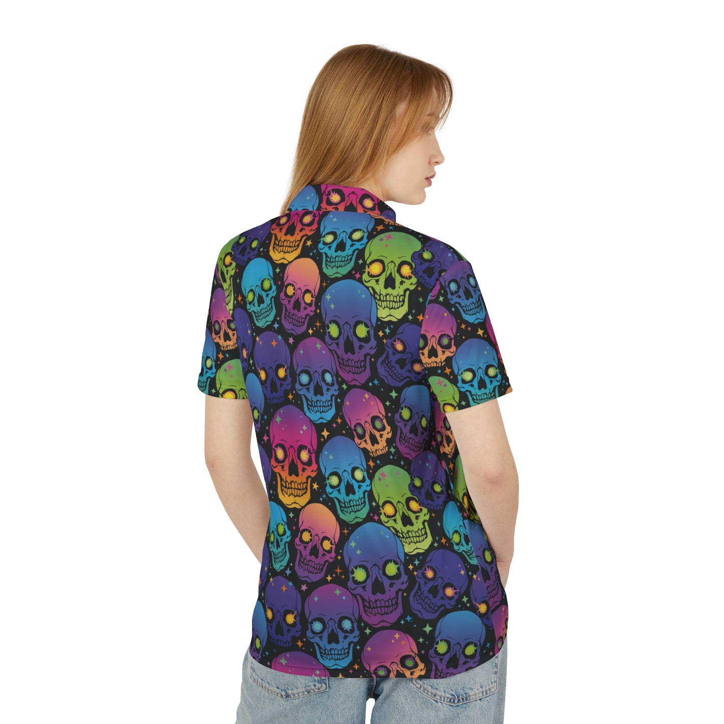 Glowing Eye Skulls Premium Unisex Polo Shirt