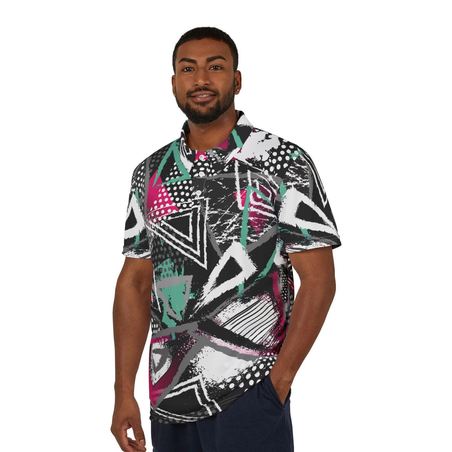 Abstract Triangles Premium Unisex Polo Shirt