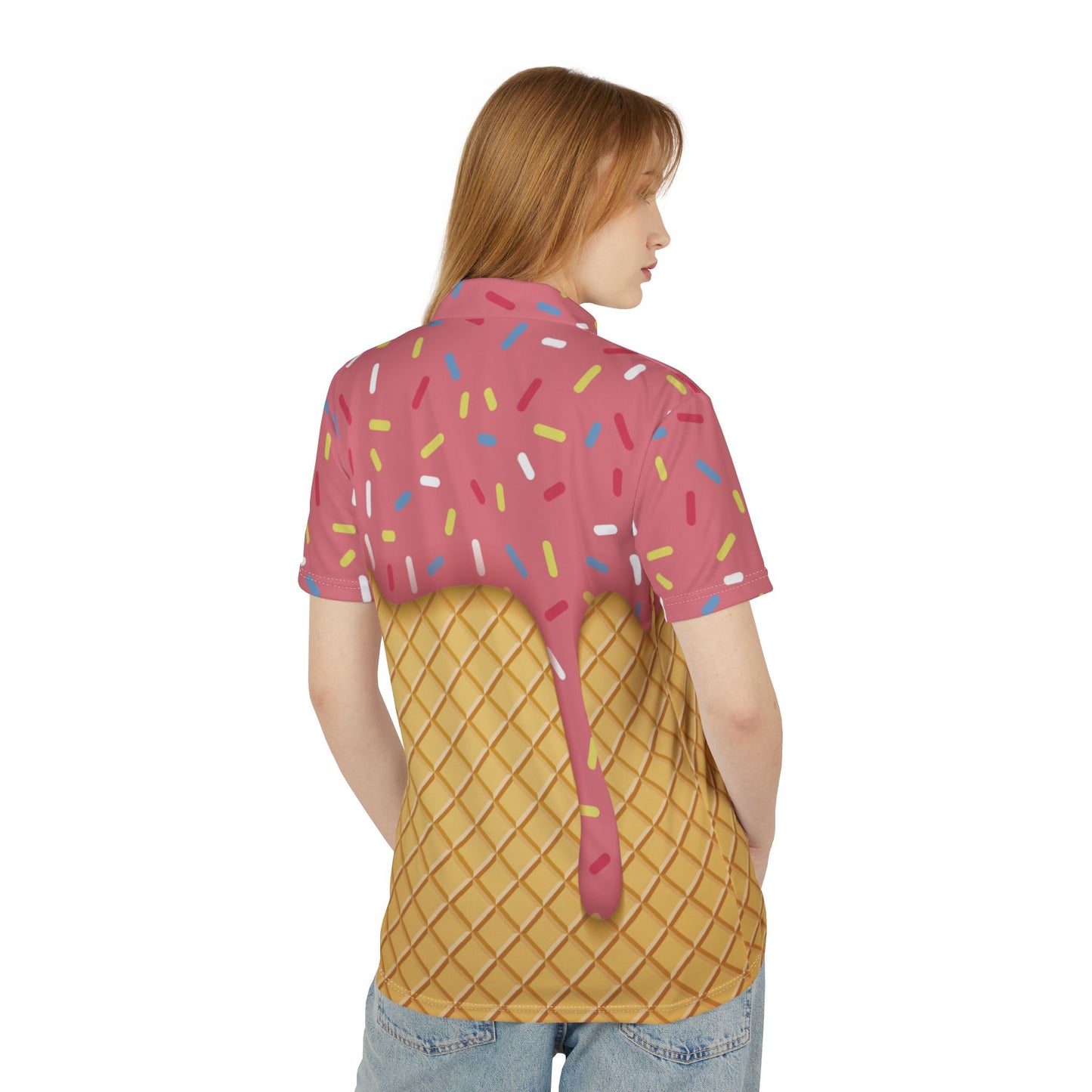 Strawberry Ice Cream Cone Unisex Polo Shirt