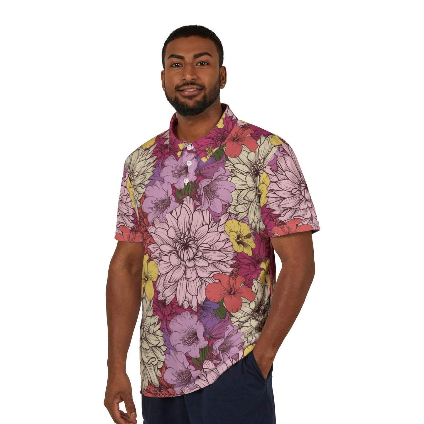 Floral Bloom Premium Unisex Polo Shirt