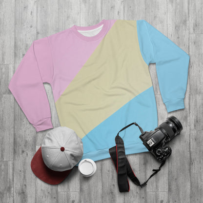 Pink, Blue, & Cream Color Block Unisex Sweatshirt