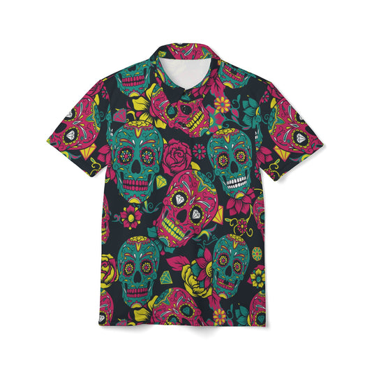 Colorful Day Of The Dead Premium Unisex Polo Shirt