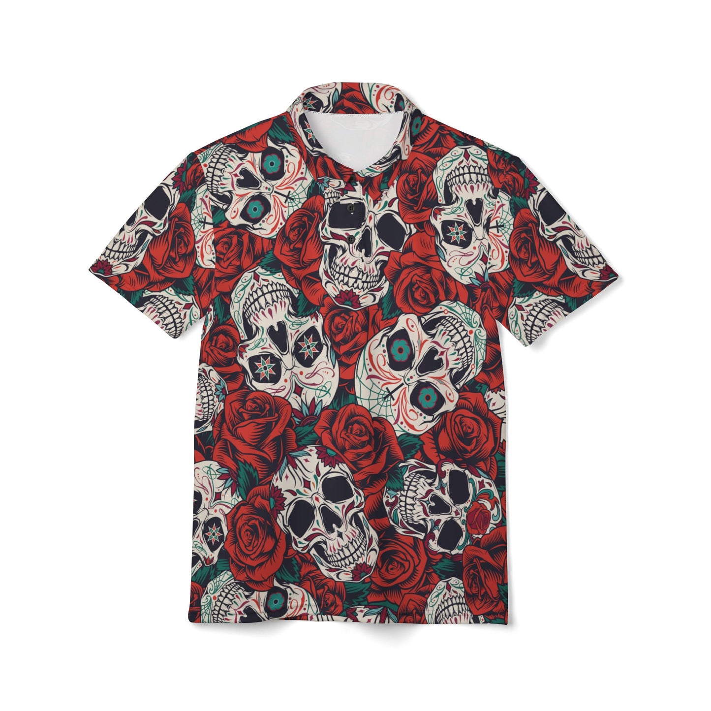 Day Of The Dead & Roses Premium Unisex Polo Shirt