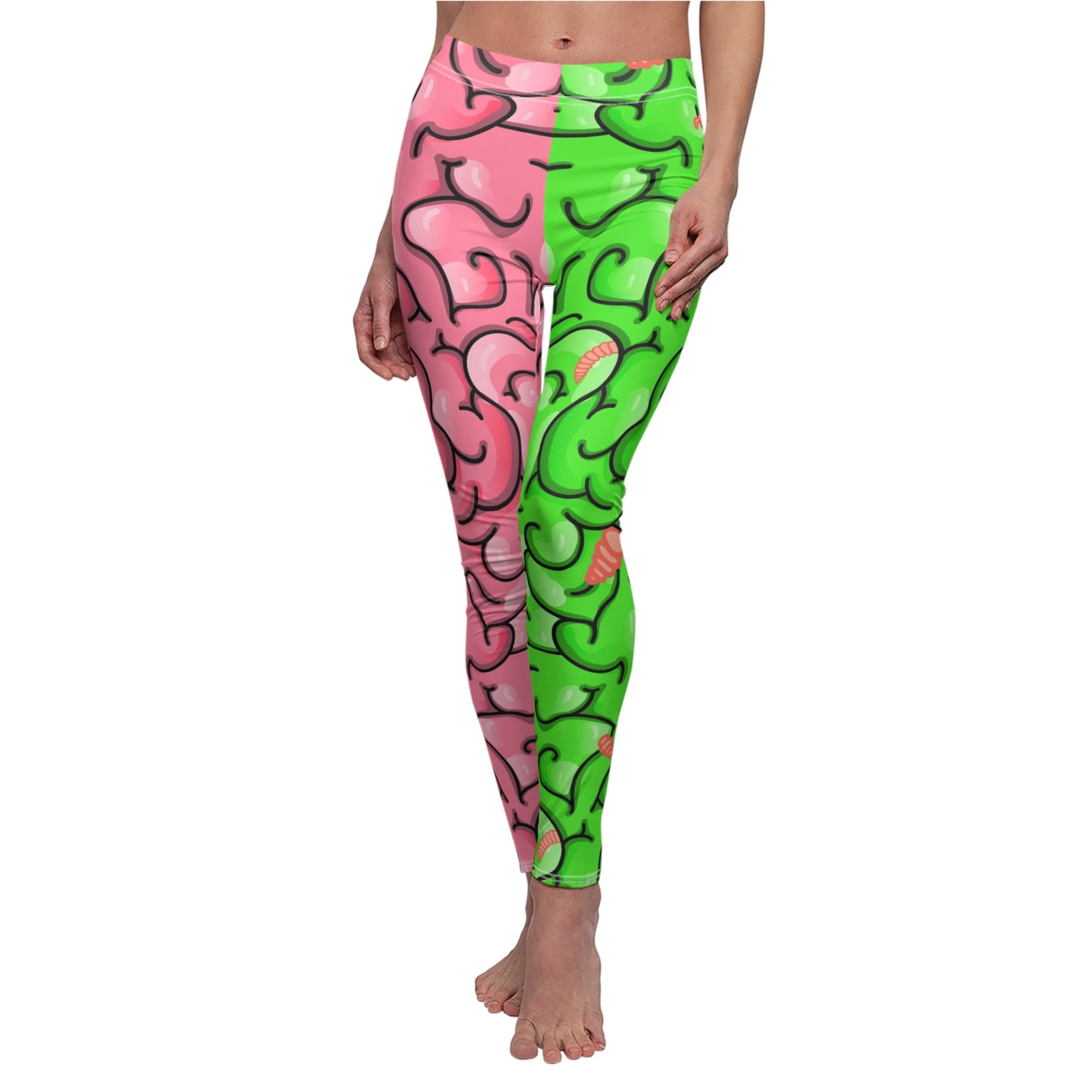 Half Zombie Half Human Brains Women's Leggings